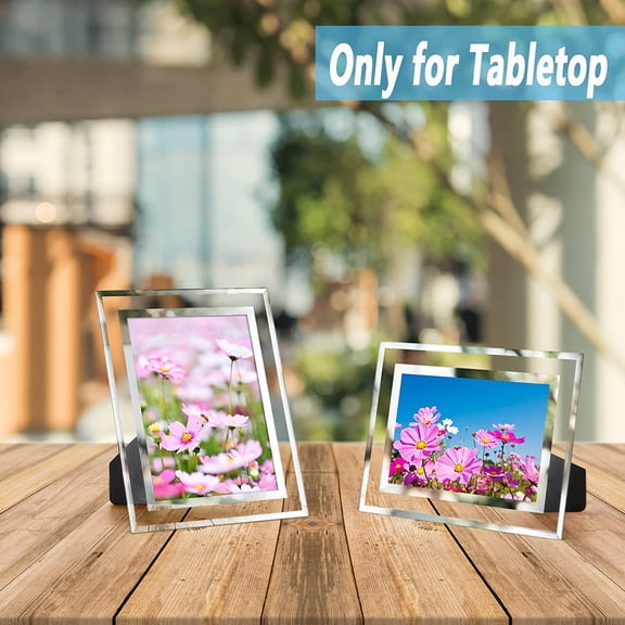 Bulk 4x6 Picture Frames, 12 Packs Silver Photo Frames 4 by 6, Glass Wedding Frames 4x6, Clear Mirror Wedding Photo Frames, Only for Tabletop Display Vertically or Horizontally