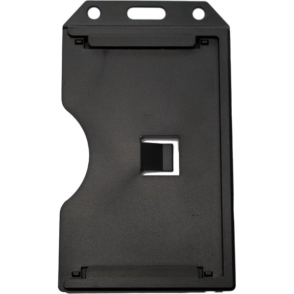 Bulk 50 Pack - Heavy Duty 2-Sided Rigid Multi Card Holder - Hard Plastic Vertical ID Badge Holders for 2 Standard or Thick Prox Cards, Fuel Card, CAC, Work Badge, Credit Cards by Specialist ID