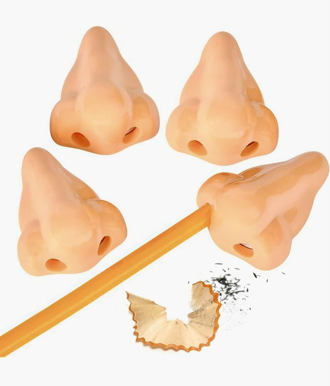 Bulk Pack of 50 Beige Nose Shaped Pencil Sharpeners