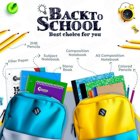 Bulk 50 Pack Quad Ruled Notebooks, 200 Pages Graph Composition Books for Office, Grid Paper Journals, Assorted Colors