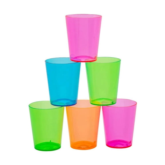 Bulk 50 Pc. Neon Plastic Shot Glasses