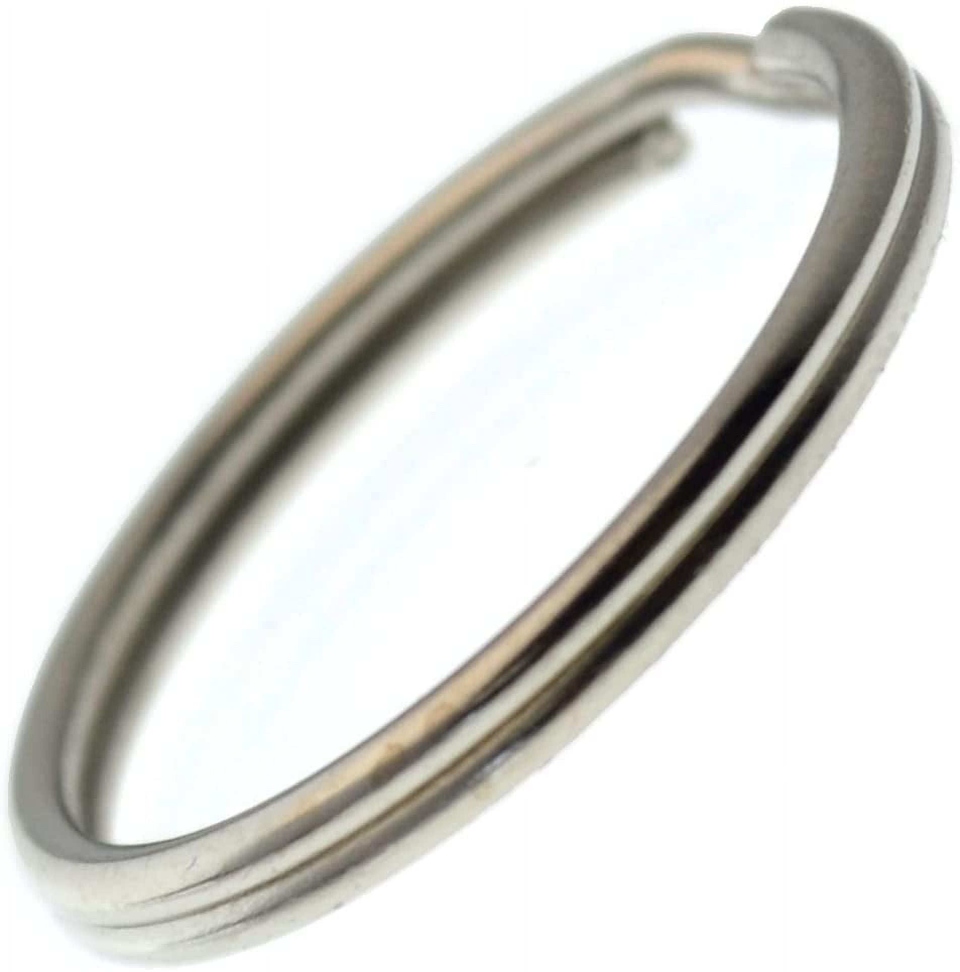 Bulk 100 Pack Extra Large Key Rings 1.25 Inch Heat Treated Lead Free Heavy Duty Sturdy Metal Split Ring Keychains by Specialist ID