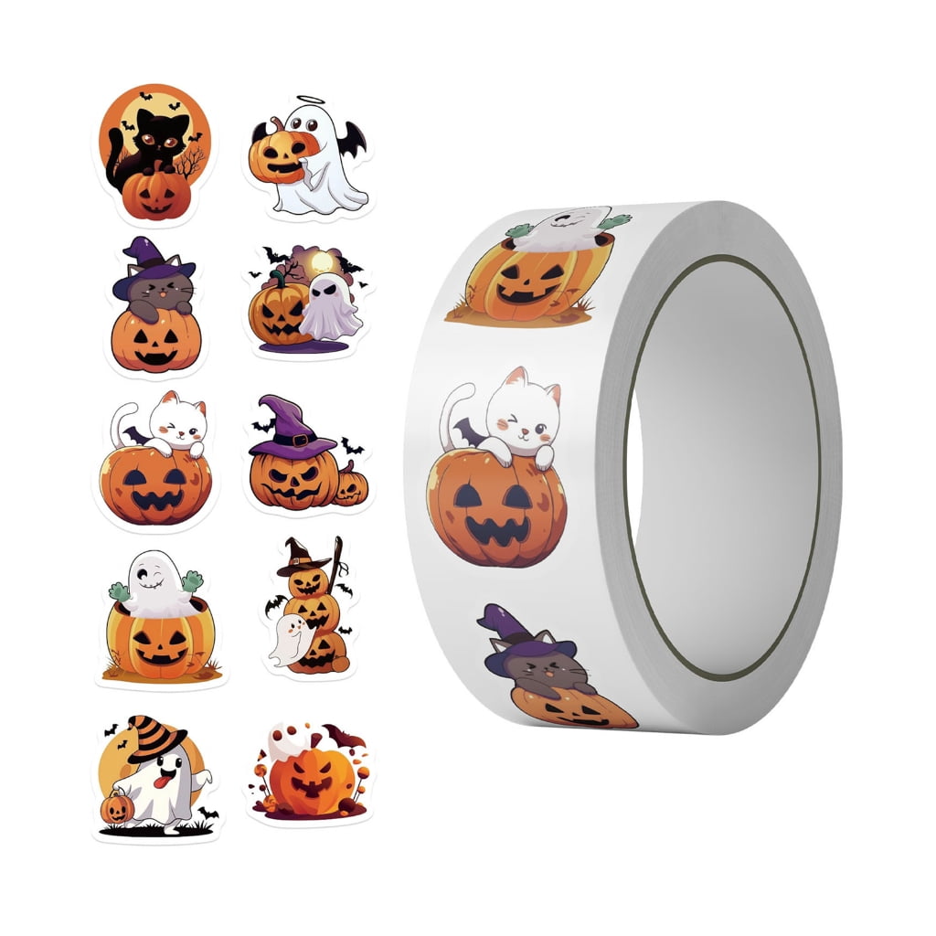Bulk 500Pcs Cartoon Pumpkin Stickers Adhesive Suitable For Scrapbooking ...