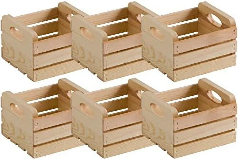 Bulk 6 Pack 8”; Wood Crate With Cutout Handles By Make Market
