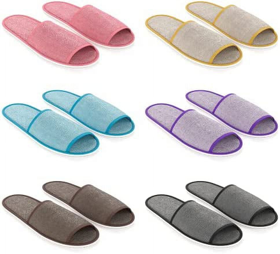 Guest Slippers Washable Set of 5 Pairs for Shoeless Home, Guest