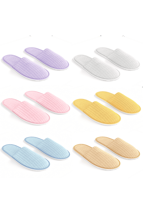 Bulk 60 Pairs Coral Non Slip Disposable Slippers Wholesale Bulk Hotel Slippers for Guests, Multicolor Reusable House Slippers, Indoor, Bathroom, Bedroom, Travel Slippers for Women, Men, Unisex