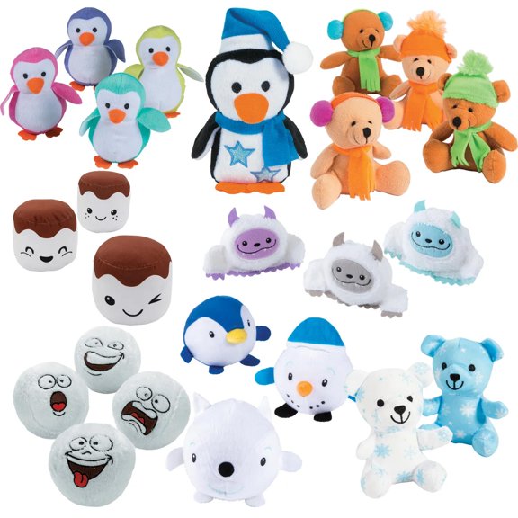 Bulk 72 Pc. Winter Stuffed Toys Giveaway Kit