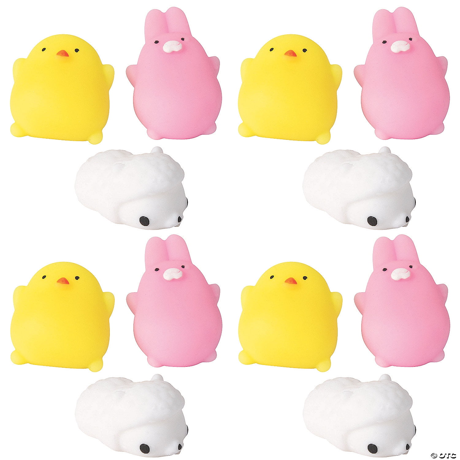 Adorable Mini Easter Animals Mochi Squishies - 72 Pieces