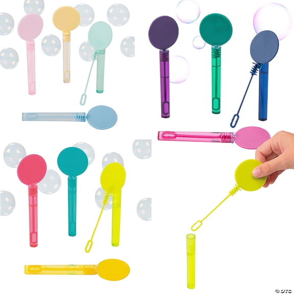 Bulk 72 Pieces Mini Flat Top Colorful Plastic Bubble Tubes