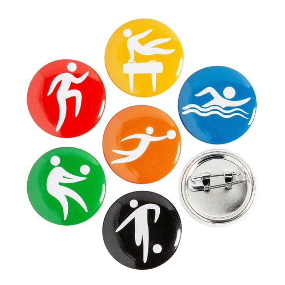 Bulk 72 Pieces Summer International Games Sport Mini Buttons