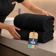 thumbnail image 1 of Bulk 8-Pack Commercial Jumbo Bath Sheets, 35" x 70", 600 GSM, Black, 1 of 1