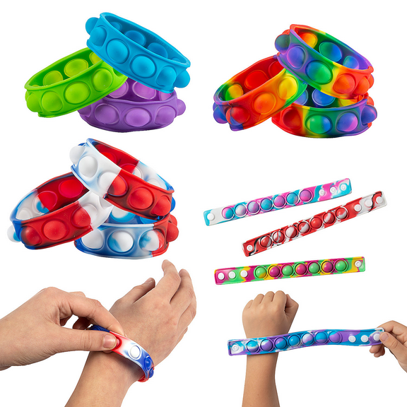 Bulk 96 Pieces Lotsa Pops Popping Toys Bracelet Assortment