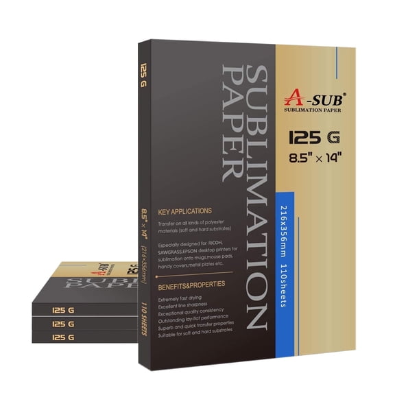 Bulk A-SUB Sublimation Paper 8.5x14 Inches 440 Sheets for Any Inkjet Printer Which Match Sublimation Ink 125g