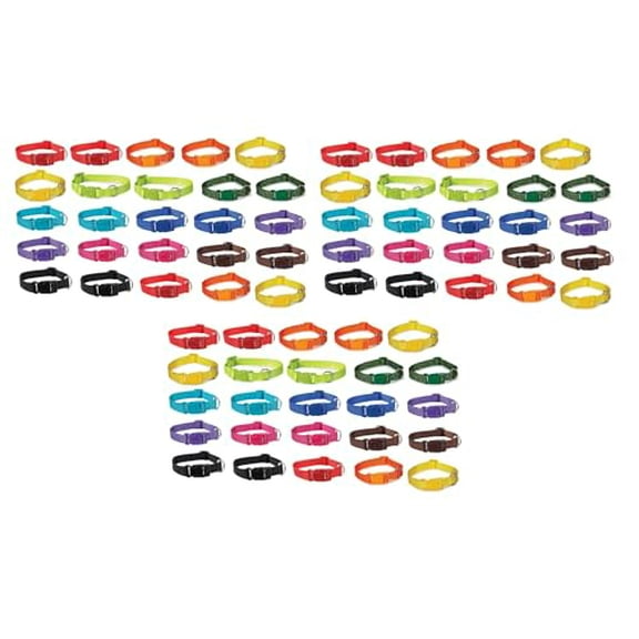 Bulk Adjustable Dog Collars Assorted Colors Vet Rescue Shelter and Donations Choose Size and Quantity (Large - 75 Pack)