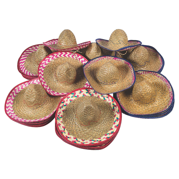 Bulk Adults Embroidered Woven Sombreros, Apparel Accessories, Cinco de Mayo, 72 Pieces