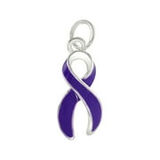 THE AWARENESS COMPANY Bulk Alzheimers Purple Ribbon Awareness Charms (25 Charms)