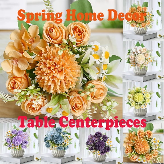 Bulk Artificial Flowers 7 Stems Mixed Pack Realistic Fake Plants Plastic Fabric Stems for Spring Summer DIY Wedding Bouquets Centerpieces Home Decor Party Arrangements Craft Projects by HAODEJW