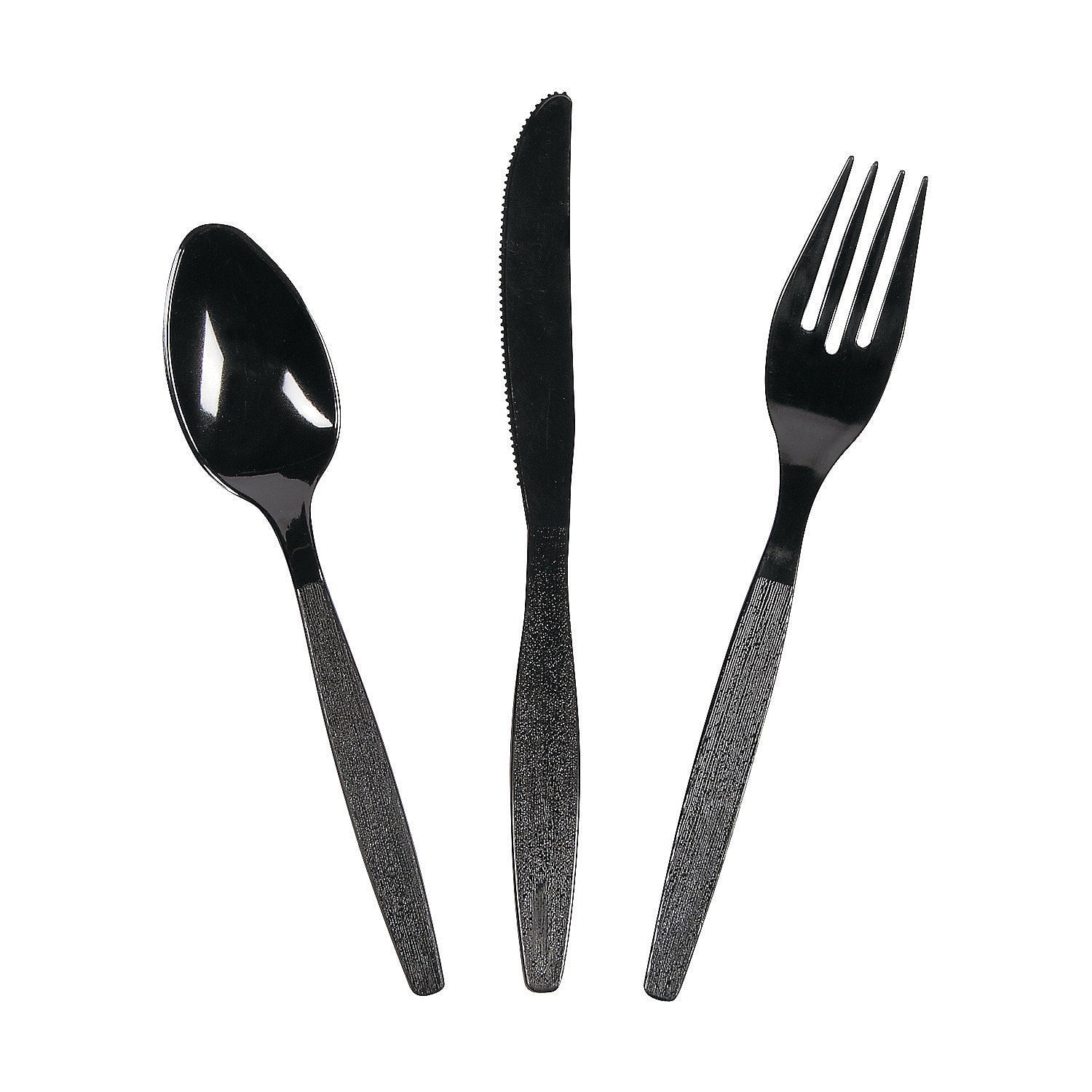 Bulk Black Plastic Cutlery Set, Party Supplies, 210 Pieces