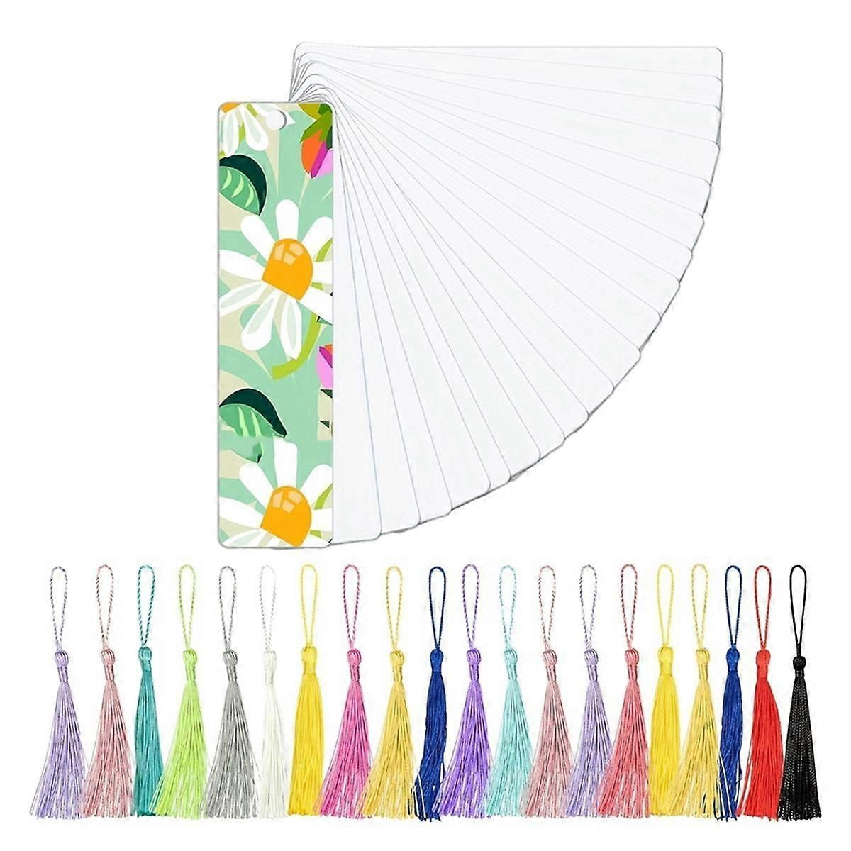 Bulk Blank Sublimation Bookmark with Tassels Double Sided Printable ...
