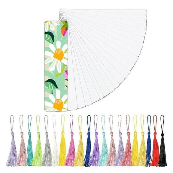 Bulk Blank Sublimation Bookmark with Tassels Double Sided Printable Bookmarks Blanks for Heat Trans