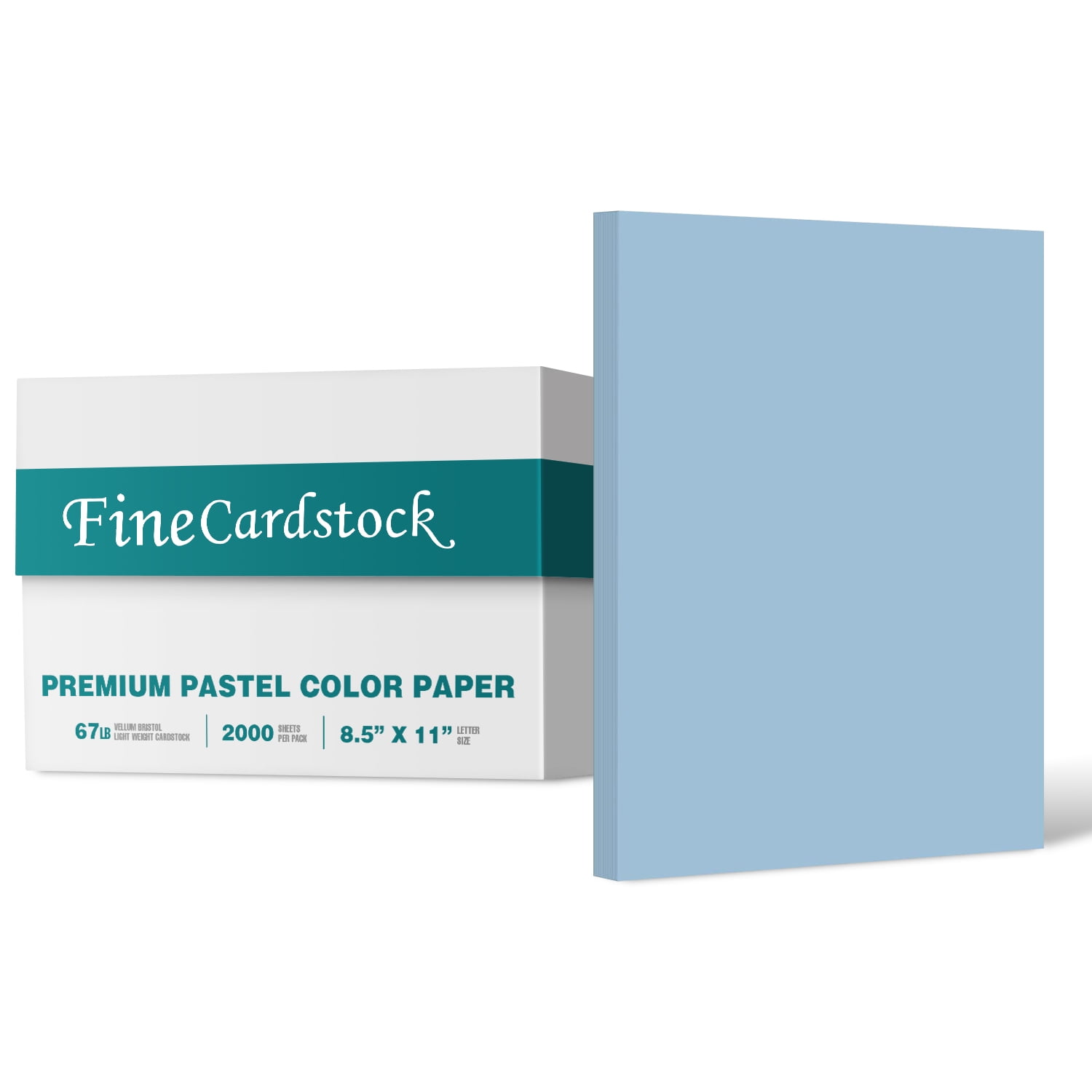 Bulk Blue 8.5" x 11 Inches Card Stock Paper, 67Lb Vellum Bristol Pastel Color Cardstock | Perfect for School and Craft Projects | Box of 2000 Sheets