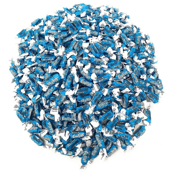 Bulk Blue Raspberry Flavor Tootsie Roll Frooties Chewy American Taffies Candy Individually Wrapped In Resealable Assortit Bag 5 Lb 735+pcs (80-Oz) - Made In USA