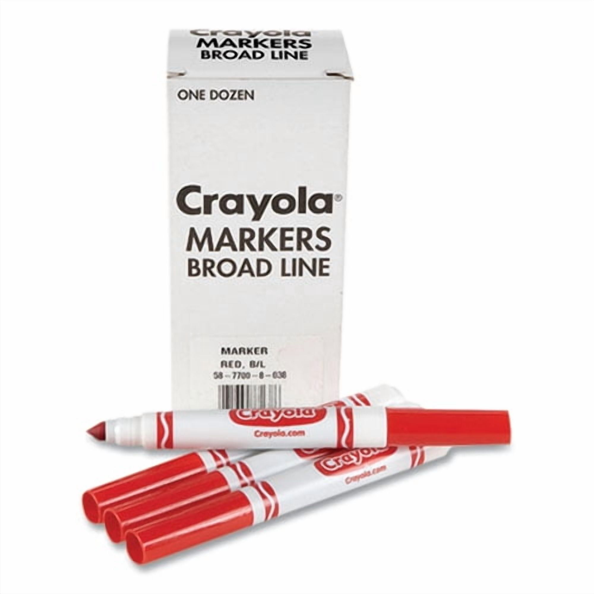 Bulk Broad Line Marker, Broad Bullet Tip, Red, 12/Box | Bundle of 10