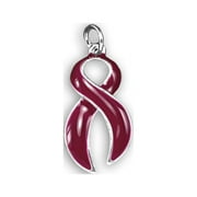 THE AWARENESS COMPANY Bulk Burgundy Ribbon Awareness Charms (25 Charms)