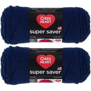 Bulk Buy: Red Heart Super Saver (2-Pack) (Soft Navy, 7 oz Each Skein) Soft Navy 7 oz each skein