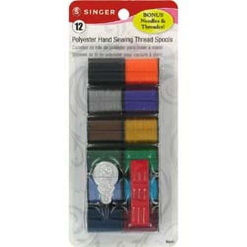 Singer Polyester Hand Sewing Thread, Assorted Colors 60641, 12 Ct (3 pack)