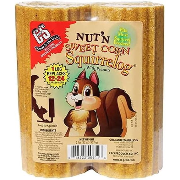 Bulk Buy of C&S Nut'n Sweet Corn Squirrelogs, 16 oz. Each