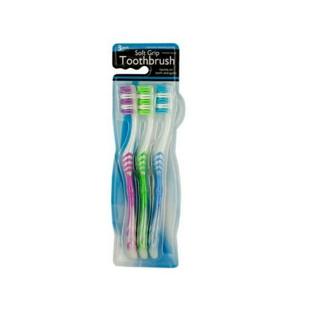 Bulk Buys BI797-96 Soft Grip Toothbrush Set- 96 Piece -Pack of 96