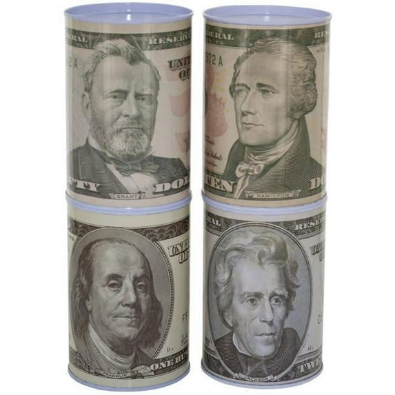 Bulk Buys GM005-96 Dollar Bill Tin Money Bank - Assorted Styles -Pack of 96