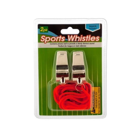 Bulk Buys GH314-12 Sports Whistles With Lanyards -Pack of 12