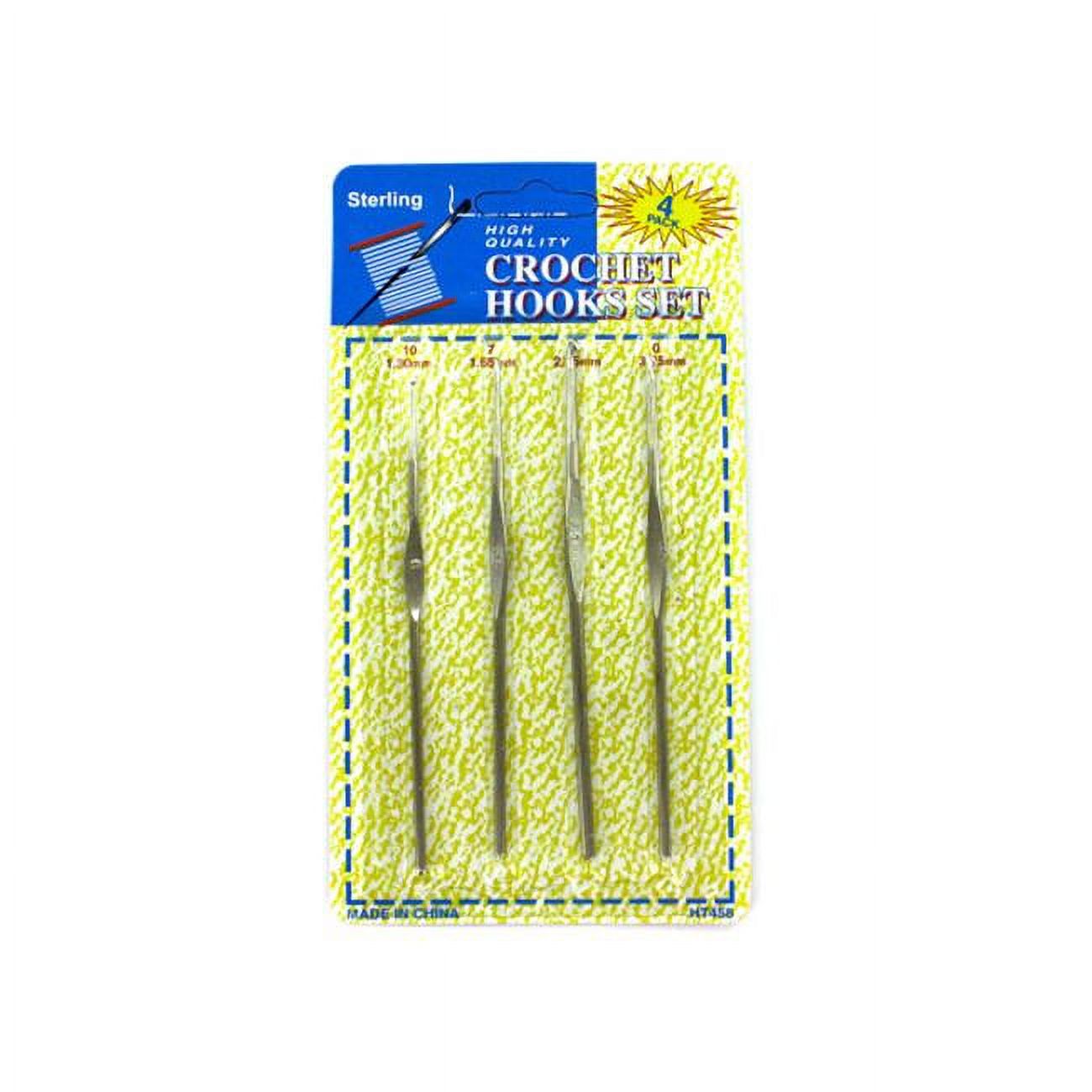 Bulk Buys HT45824 Silver Metal Crochet Hook Set Pack of 24
