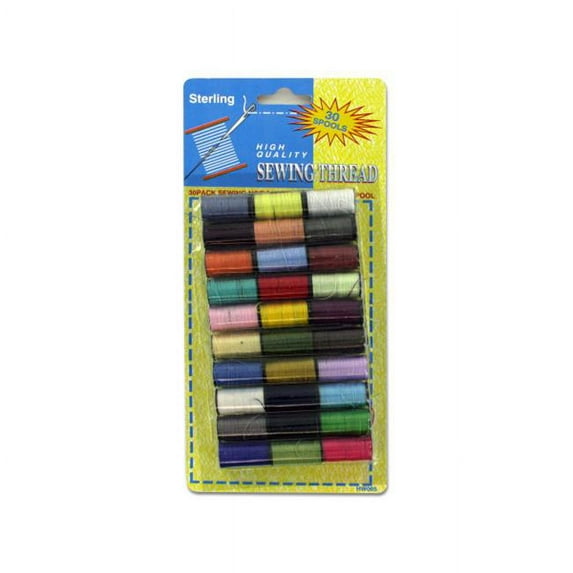 Bulk Buys HW065-24 Sewing Thread Value Pack with 30 Spools of Assorted Color Thread -Pack of 48