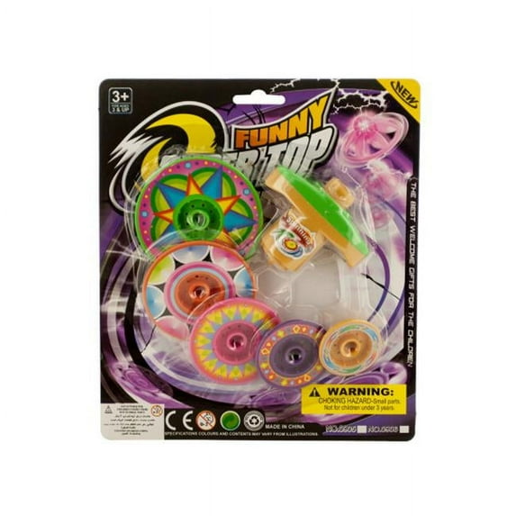 Bulk Buys KA273-48 Super Spinning Top Toy with Extra Colorful Discs- 48 -Pack of 48