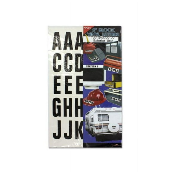Bulk Buys MA105-48 Block Vinyl Letters in a Hanging Poly Bag - Pack of 48