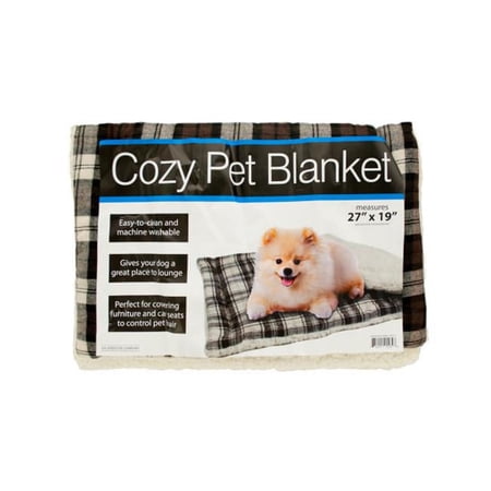 Bulk Buys OF411-3 Cozy Plaid Pet Blanket with Fleece Padding- 3 Piece -Pack of 3