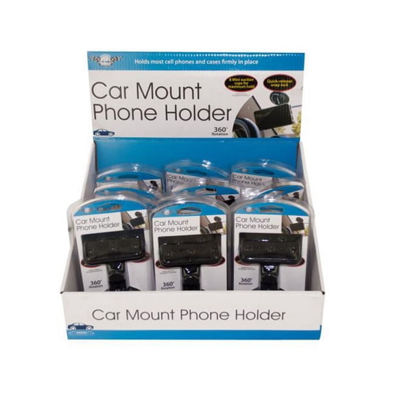 Bulk Buys OF666-12 Car Mount Cell Phone Holder Countertop Display, 12 Piece