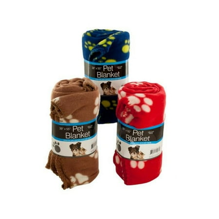 Bulk Buys OF789-6 Fleece Paw Print Pet Blanket- 6 Piece -Pack of 6