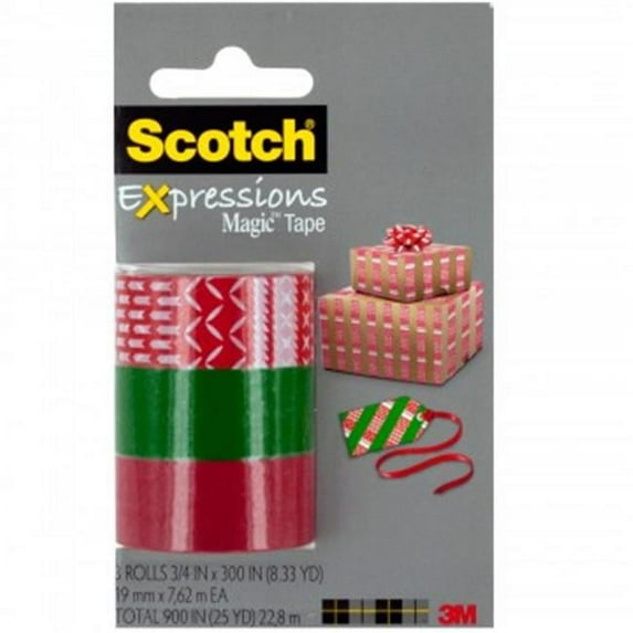 Bulk Buys OP768-48 Scotch Expressions Green & Red Stitching Tape Set - 48 Piece