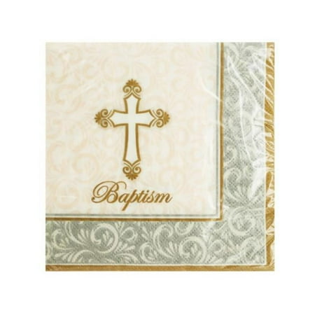 Bulk Buys PB561-48 Baptism Divinity Beverage Napkins, 48 Piece