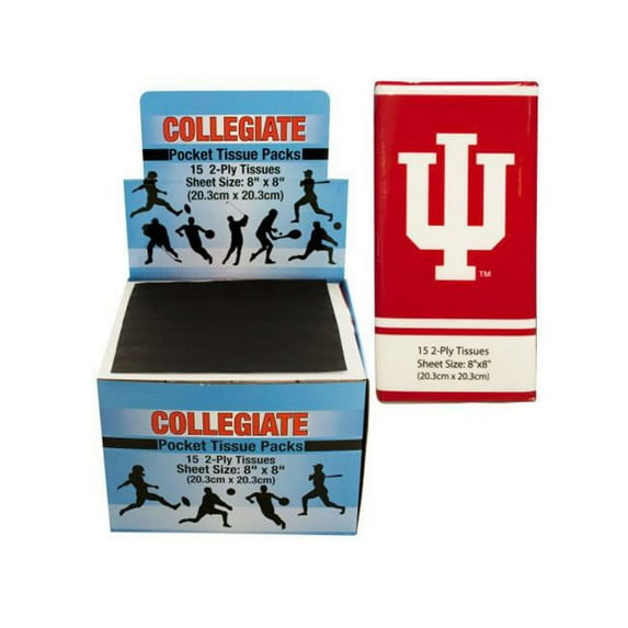 Bulk Buys PB648-48 Indiana University Pocket Tissues Countertop Display, 48 Piece