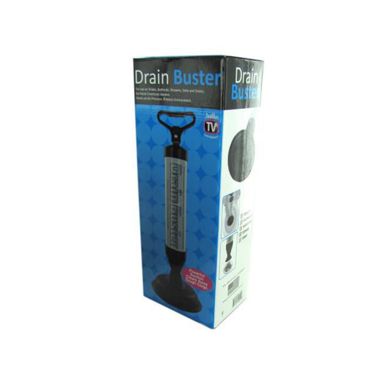 Bulk Buys Powerful Manual Multi Drain Suction Air Powered Plunger Sink Shower Black 1-Pack