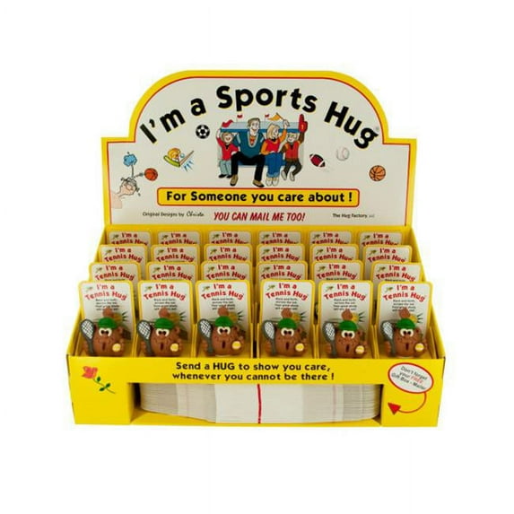 Bulk Buys SA621-24 Tennis Hug Figurine with Gift Boxes Countertop Display, 24