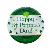 Bulk Buys St. Patricks Day Paper Party Plates, 8ct, Green Shamrock Theme, Disposable