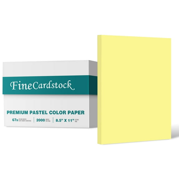 Bulk Canary 8.5" x 11 Inches Card Stock Paper, 67Lb Vellum Bristol Pastel Color Cardstock | Perfect for School and Craft Projects | Box of 2000 Sheets