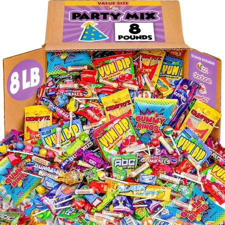 A Great Surprise Assorted Candy Mix, 8 lb Bulk Individually Wrapped Candy Variety Pack for Parades, Piñatas, Goodie Bags, Candy Bowls & Party Favors