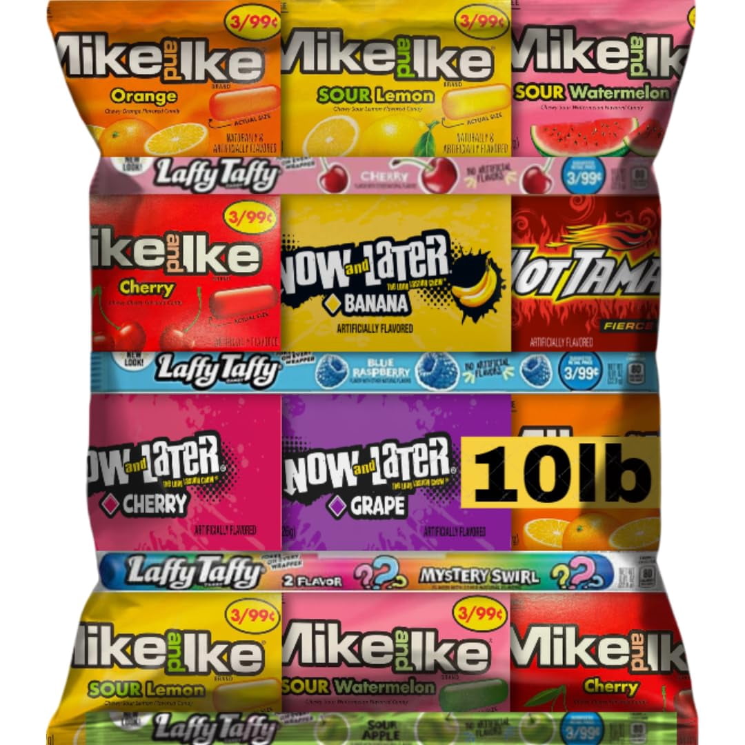 Bulk Candy Mix Variety Pack 10 LB – 192 Count Individually Wrapped Assorted Candy for Parties, Office Snacks, Pinatas, Events, Treat Bags, Gift Sharing, Fun Mix for All Ages